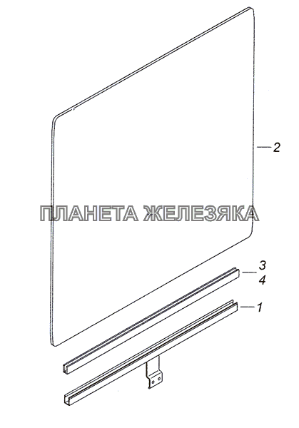 53205-6103210 Стекло двери опускное КамАЗ-4308 (2008)